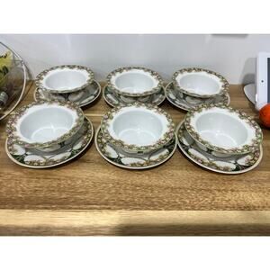 Set of 6 MZ Austria Ramekins, Cup of Soup, or Soufflé Dish and Saucer
